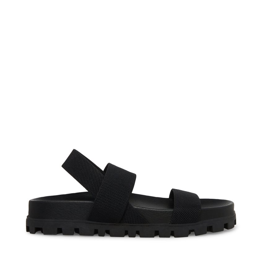 Black Steve Madden Landmark Women\'s Flat Sandals | PH 824716XN